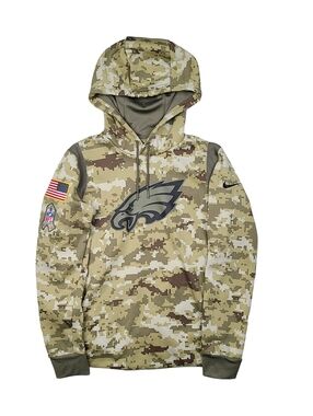 Nike Dri-Fit Camo Hoodie Womens Large Salute to Service NFL Philadelphia Eagles
